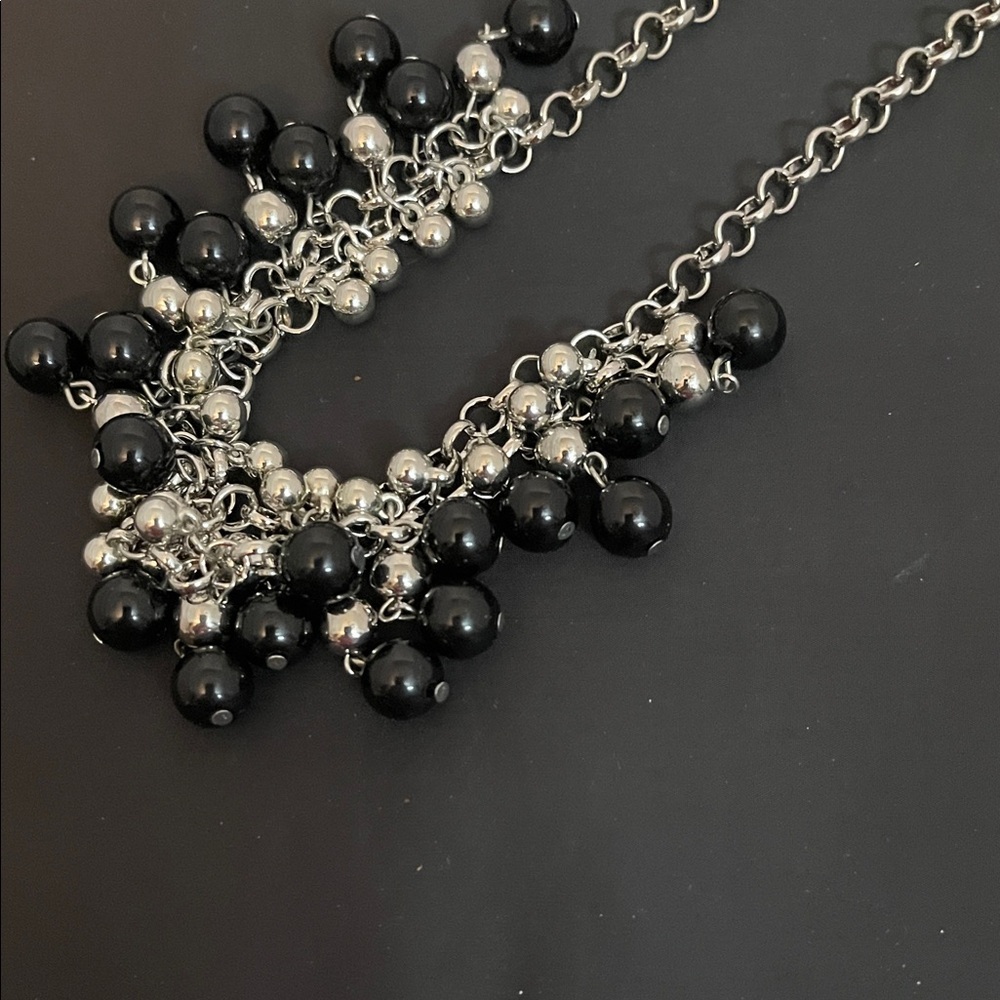 Paparazzi Dazzling Black and Silver Necklace with Earrings - Picture 6 of 7
